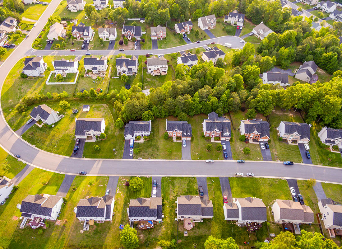 Bridgeville, PA - Aerial View of a Group of Residential Homes on a Sunny Day