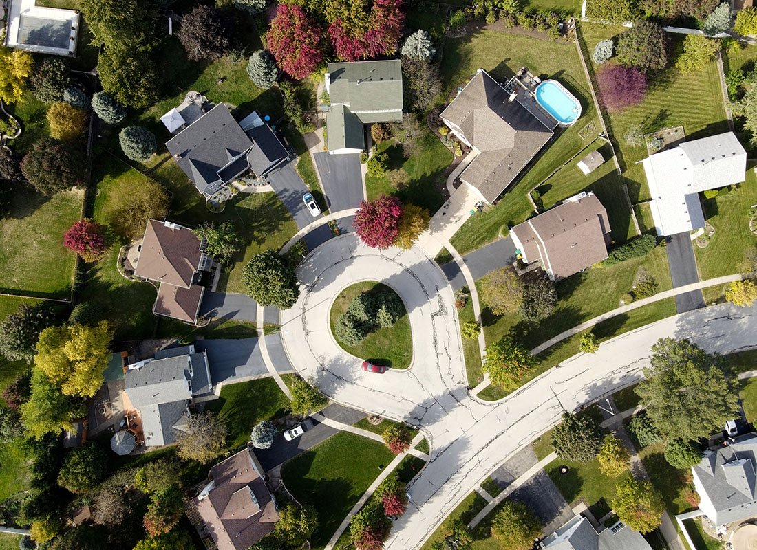 Cranberry Township, PA - Aerial View of Residential Homes on a Sunny Day